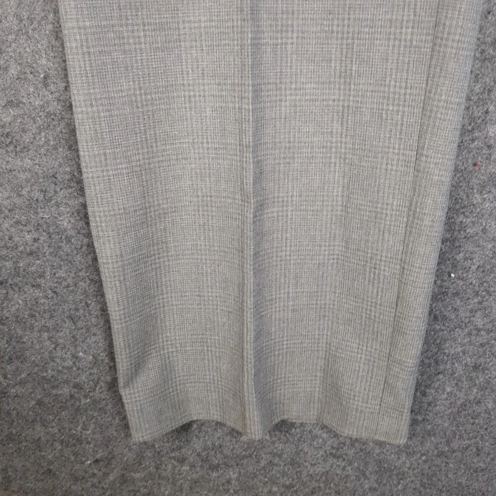 Kenneth Cole Reaction Mens Gray Plaid Dress Pants 34x29 Business Casual Trousers